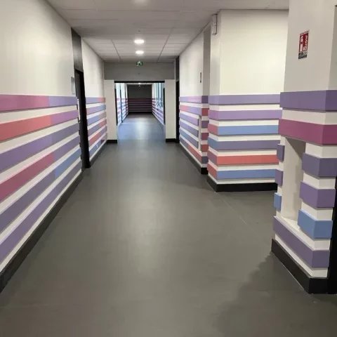 Travaux au collège Gisèle Halimi dans le 7eme arrondissement de Lyon.